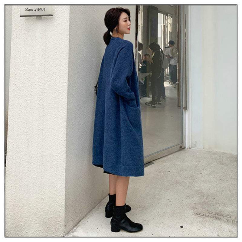 Loose Mid-length Knitted Coat