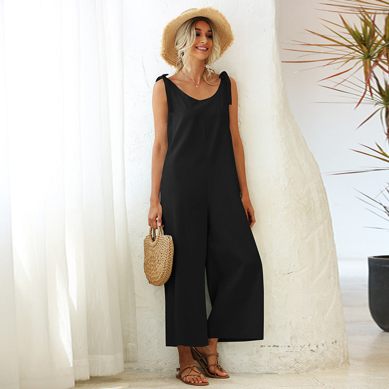 Tied Wide Loose One-Piece