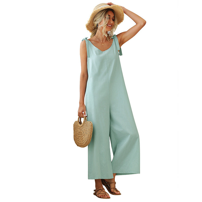 Tied Wide Loose One-Piece