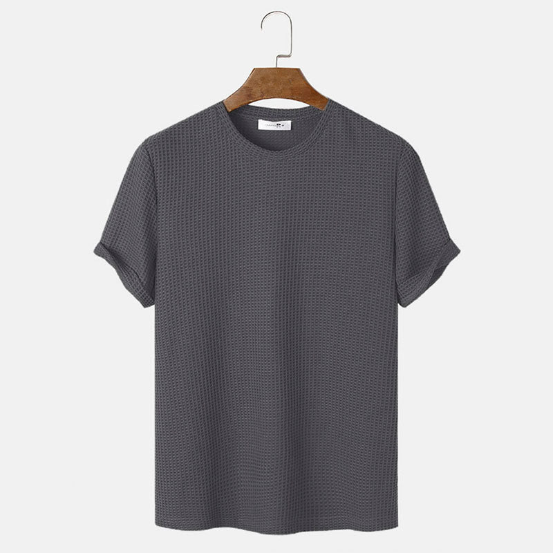 Summer Solid Color Round Neck Basic T-Shirt