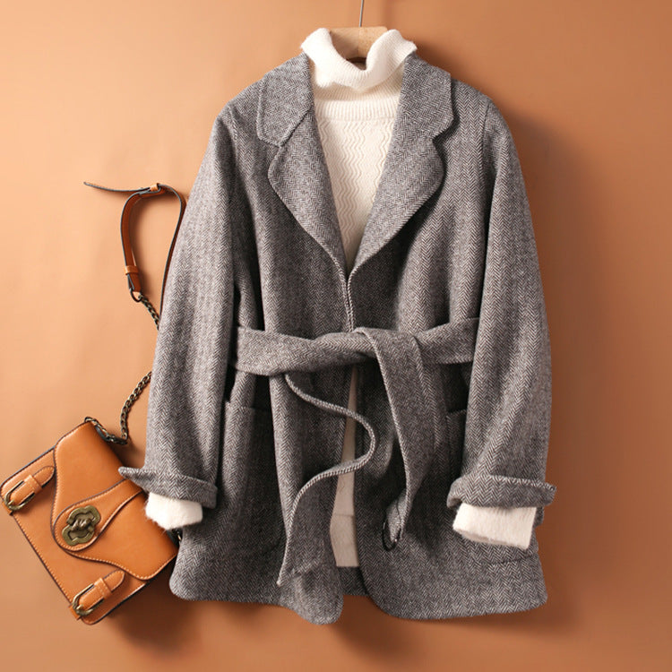 Temperament Coat - Double-sided Woolen Coat