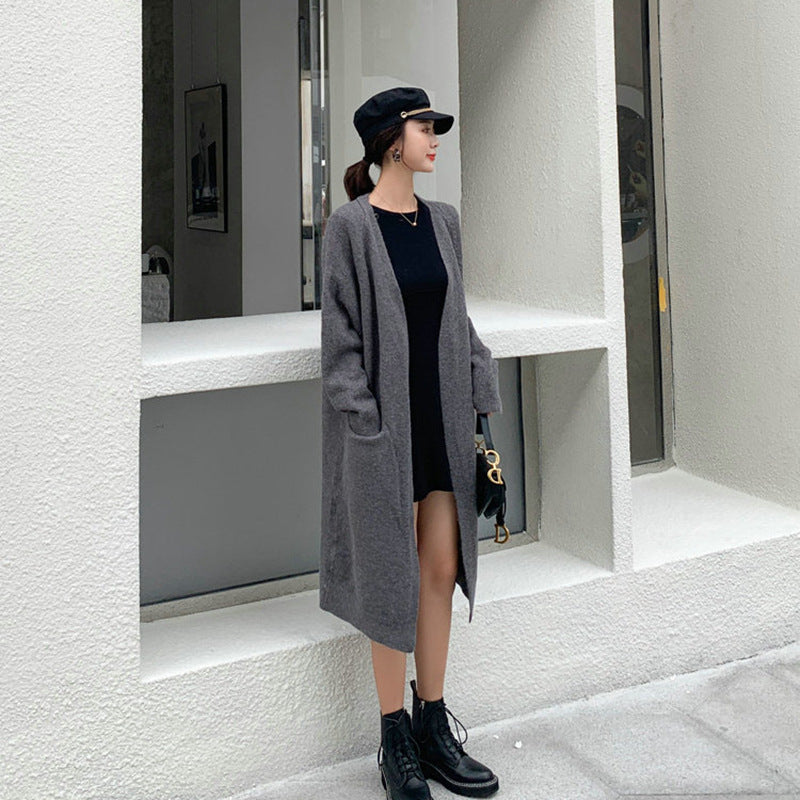 Loose Mid-length Knitted Coat