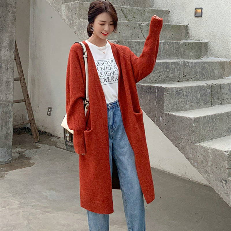 Loose Mid-length Knitted Coat