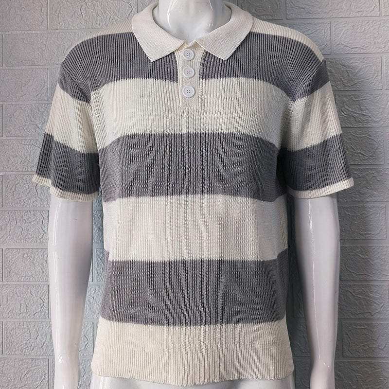 Lapel Sweater Short Sleeve