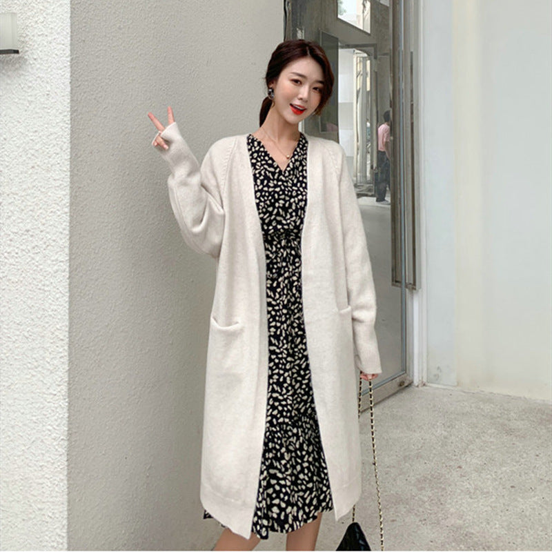 Loose Mid-length Knitted Coat